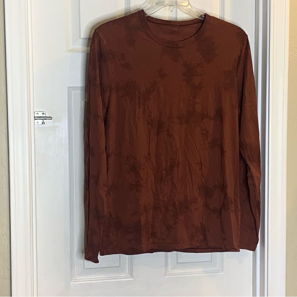 Lululemon The Fundamental Long Sleeve Shirt New Tide Shibori Date Brown Size M - Picture 3 of 7